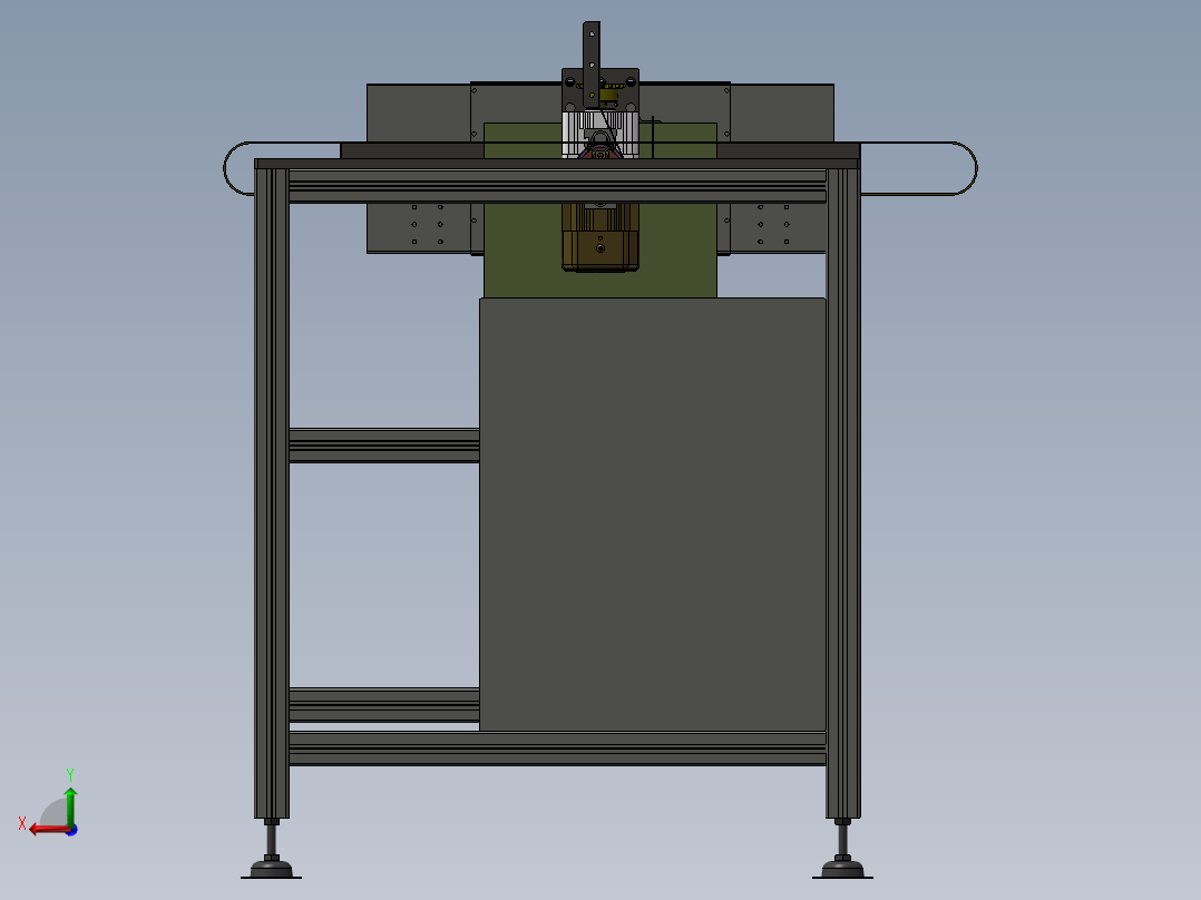 自动卸料机3D模型_后视图