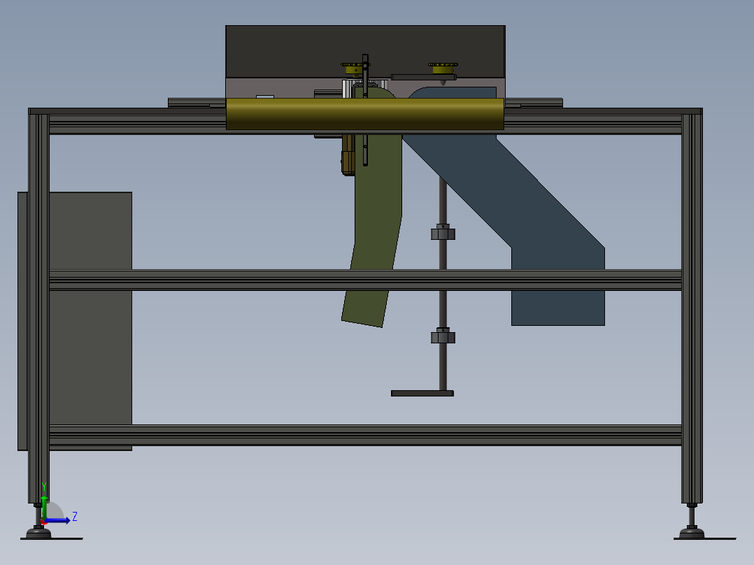 自动卸料机3D模型_左视图