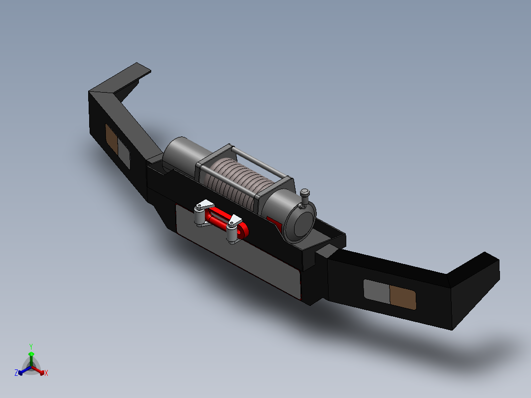 汽车绞车装置25--sw正等轴测图