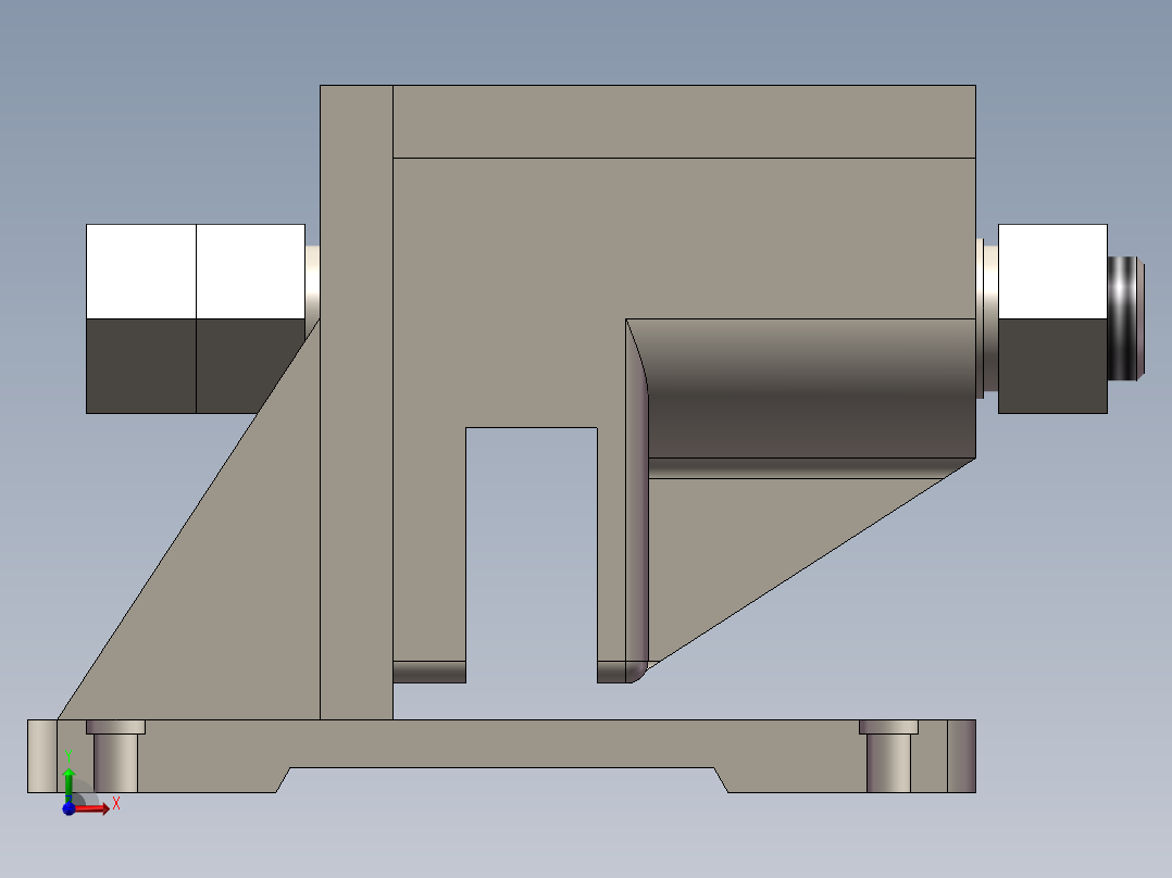 CA6140拨叉831003钻7孔夹具设计CAD图纸+工艺卡+SolidWorks三维模型前视图
