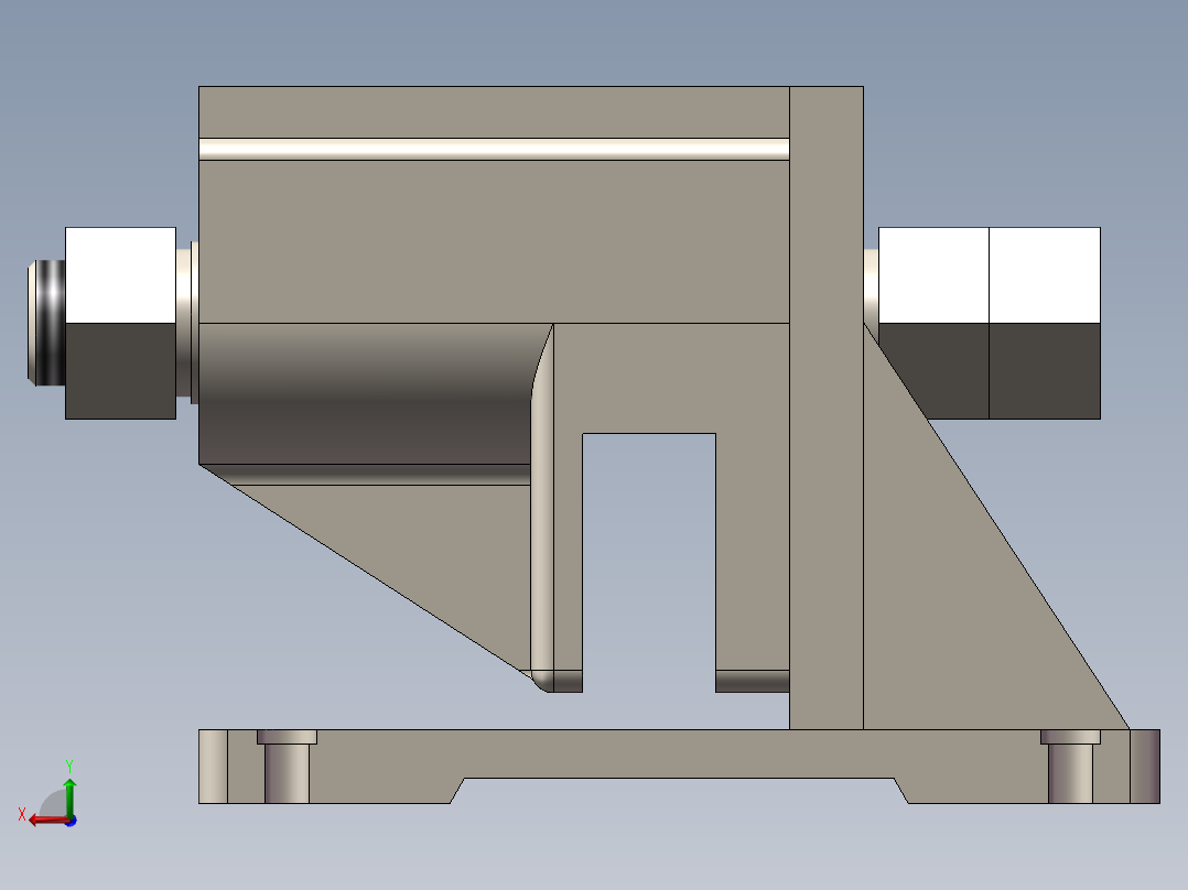 CA6140拨叉831003钻7孔夹具设计CAD图纸+工艺卡+SolidWorks三维模型后视图