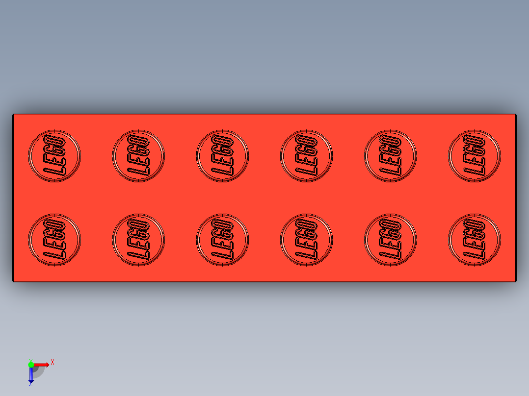 乐高套装 4421基本积木-4181138 - 2456 - 44237 Bright Red Brick 2 x 6.STEP俯视图