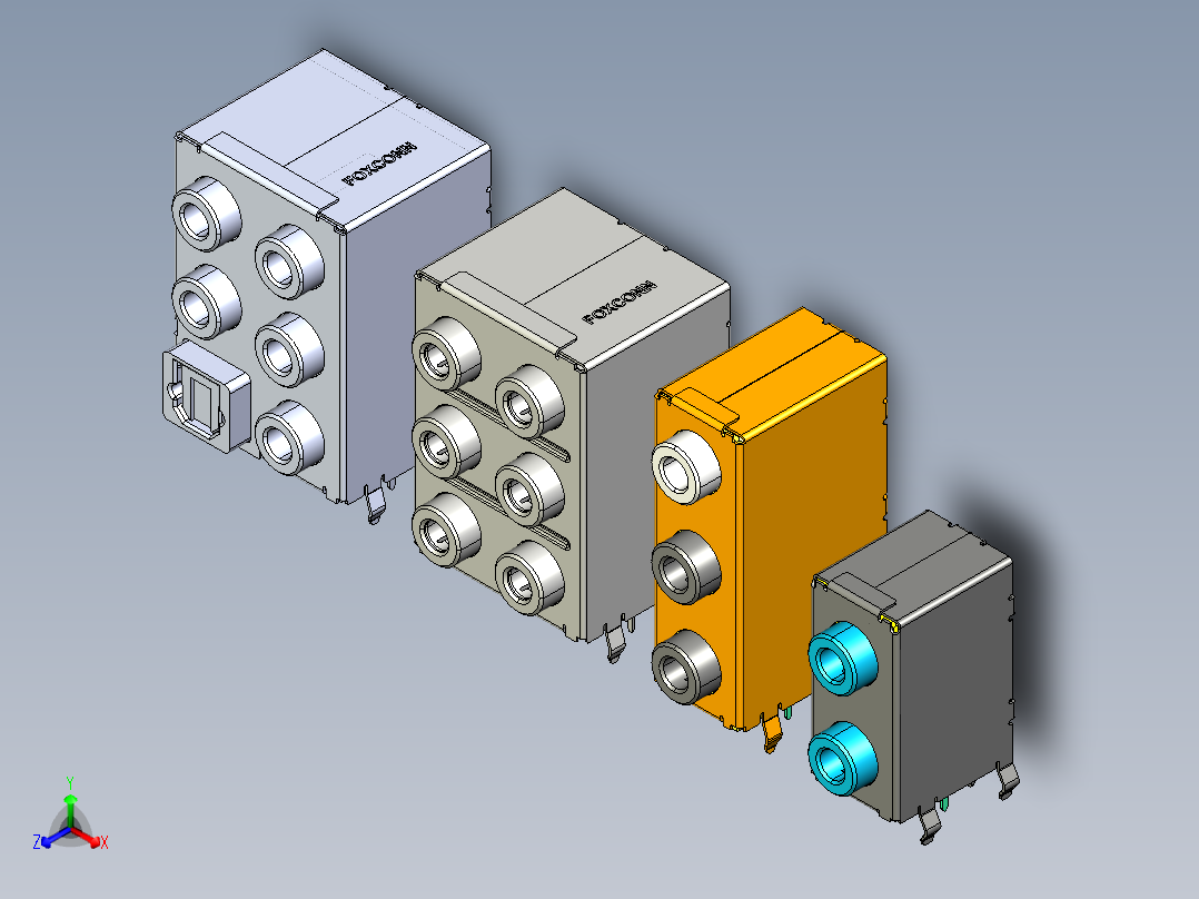 音频插孔连接器主板音频接口正等轴测图