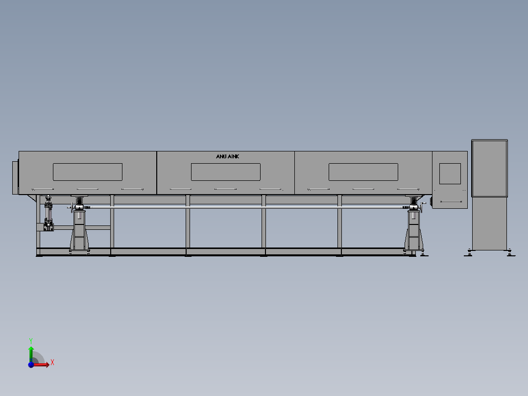 重型滚轮送料机前视图