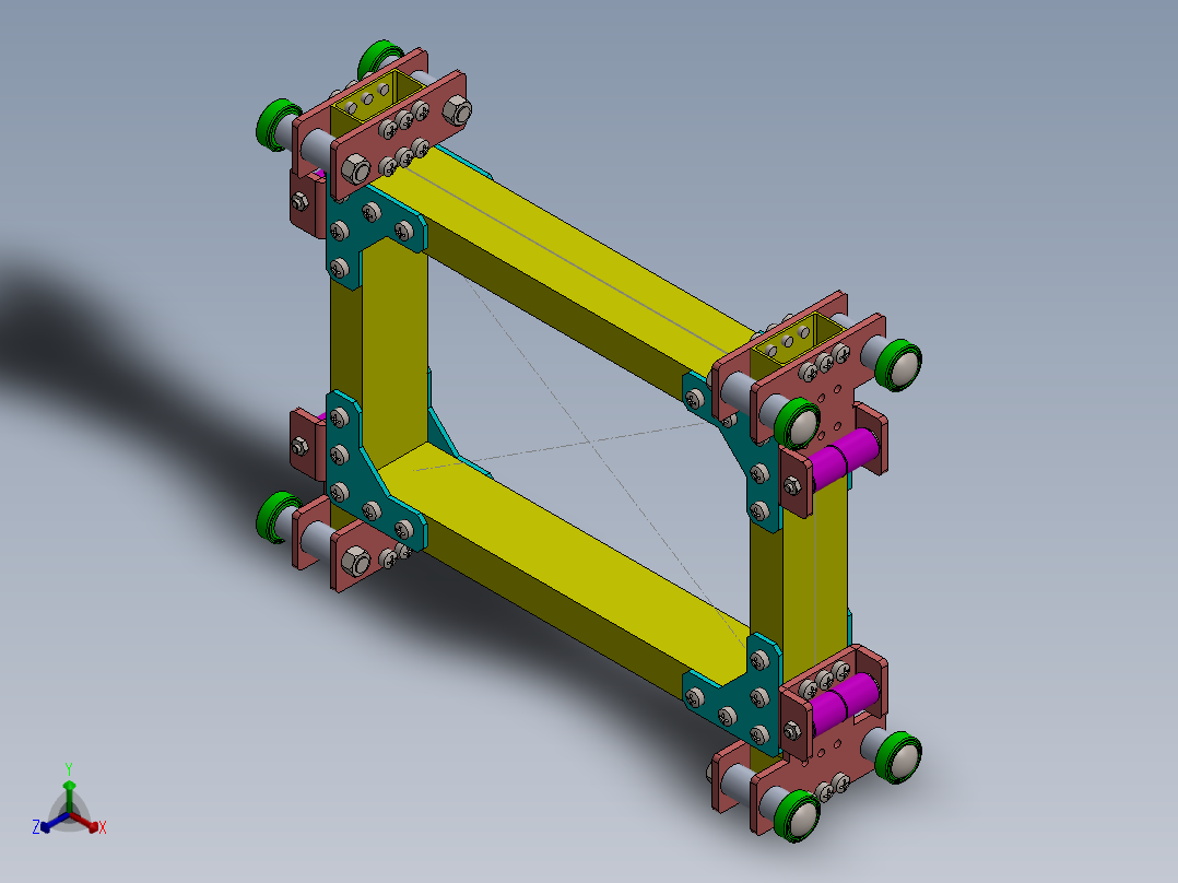 自动电梯系统滑动机构正等轴测图