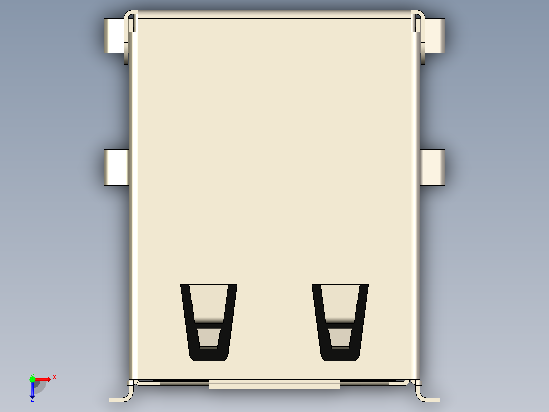 双usb2.0连接器a型俯视图