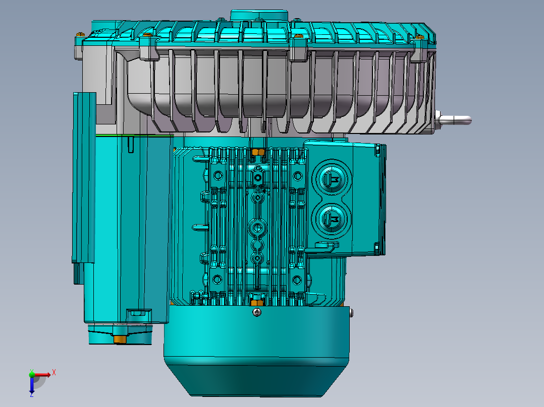 2HB710-AH26-3KW旋涡增压鼓风机俯视图