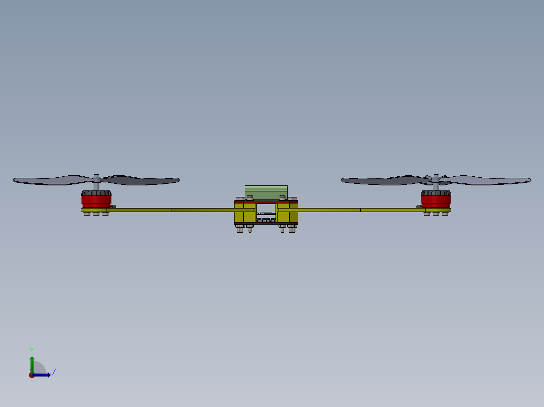 空中无人机左视图