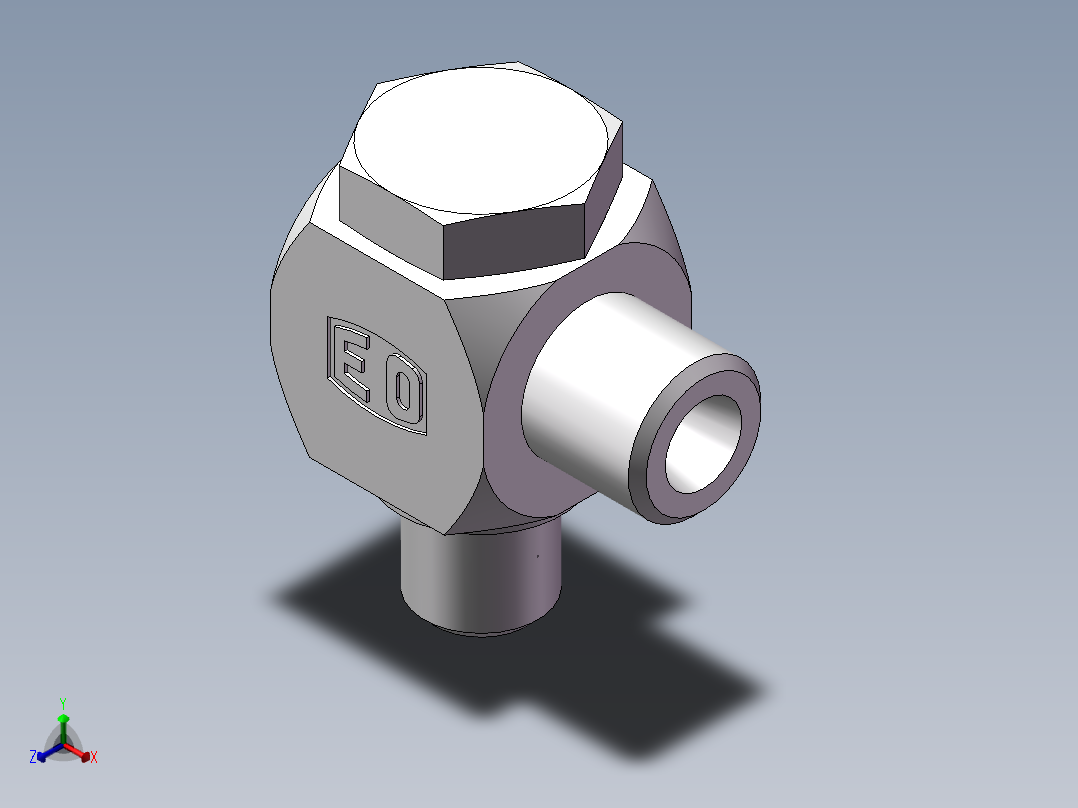 铰接式90度接头、1DI-14-12正等轴测图