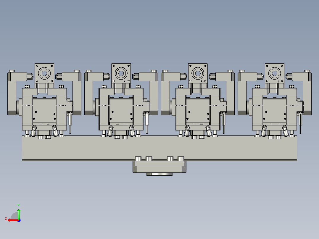 电磁阀阀体一拖四抓手后视图