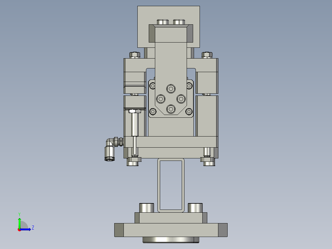电磁阀阀体一拖四抓手左视图
