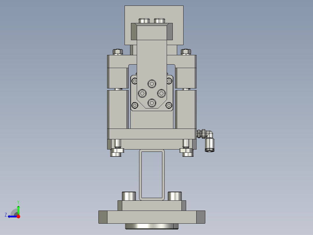 电磁阀阀体一拖四抓手右视图
