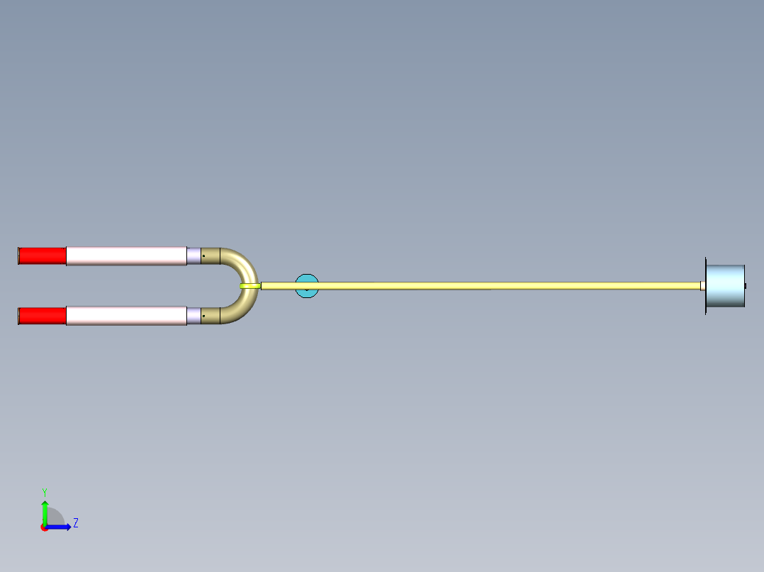 弯管天花吊灯左视图