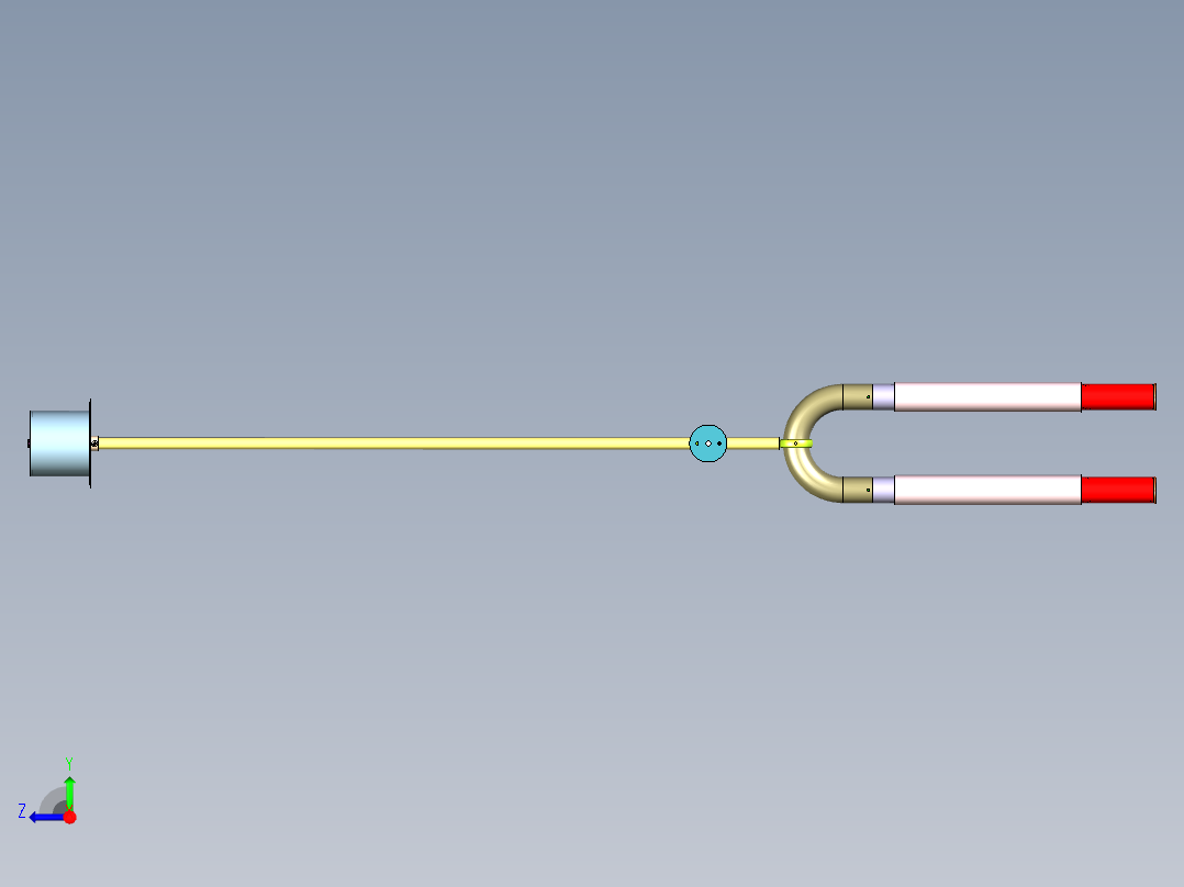 弯管天花吊灯右视图