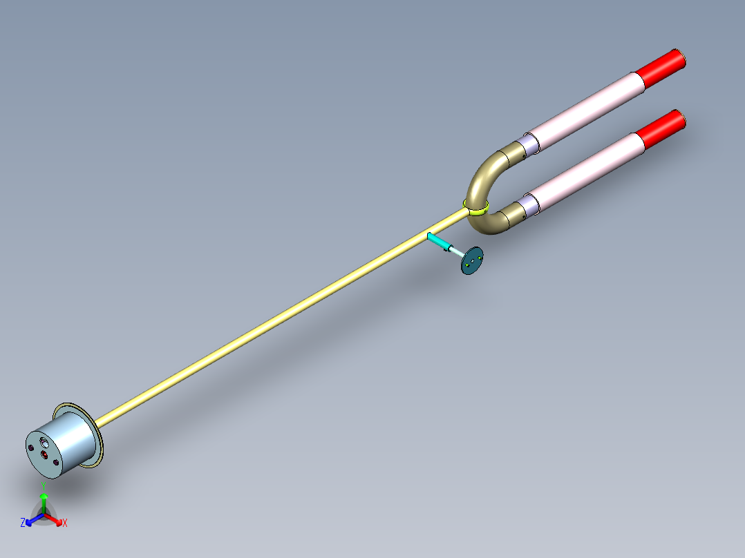 弯管天花吊灯正等轴测图