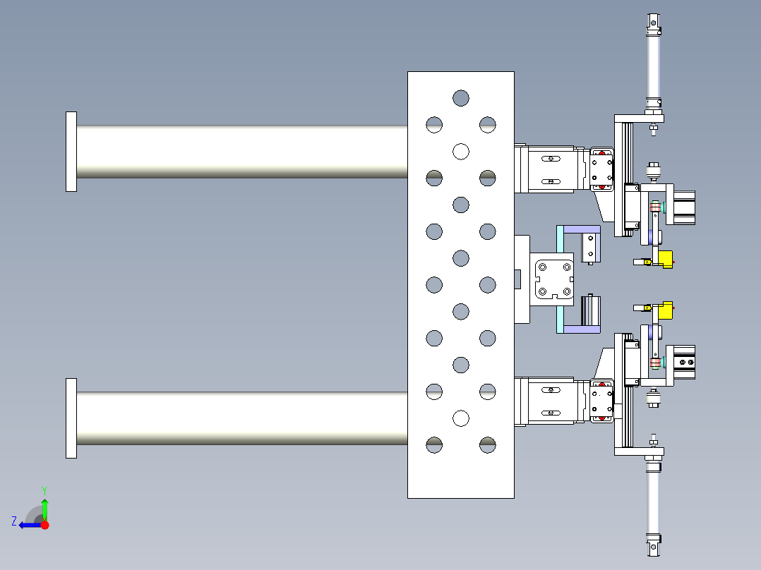 气动焊接柔性工装平台右视图