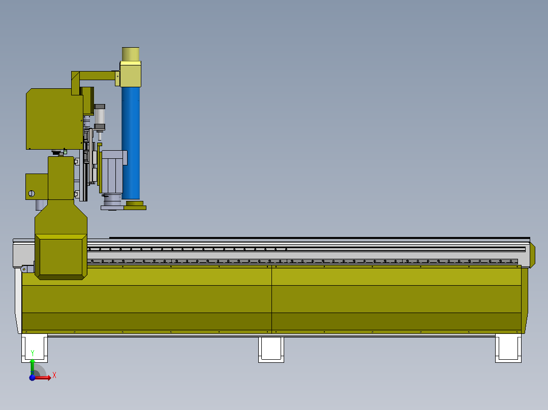气缸三头换刀雕刻机前视图