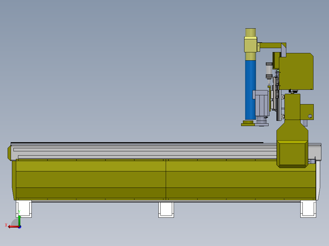 气缸三头换刀雕刻机后视图
