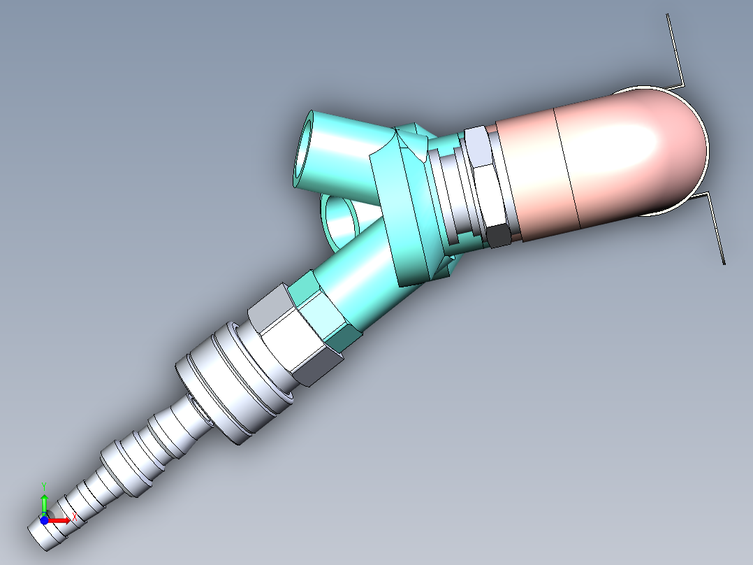 气路组件模型前视图