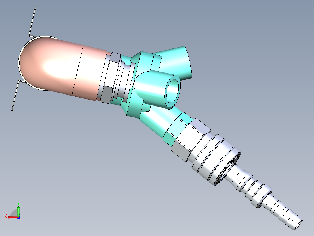 气路组件模型后视图