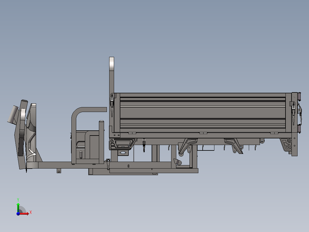 电动三轮车2.0米自卸方案前视图