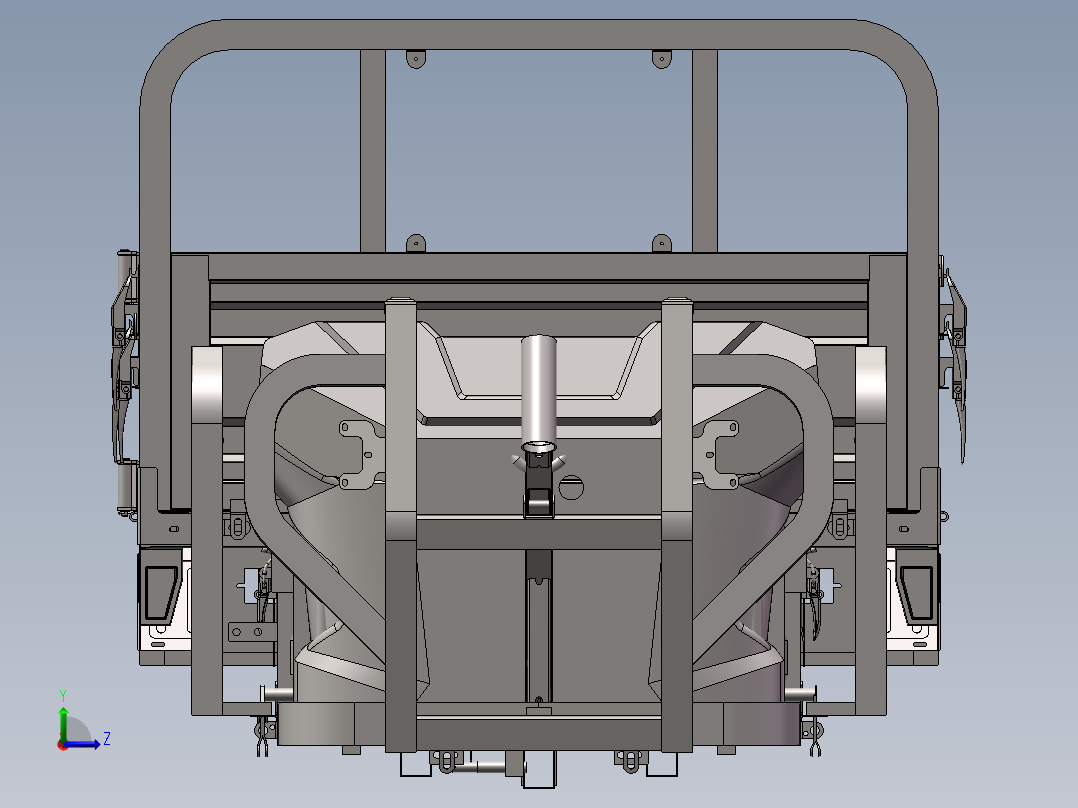 电动三轮车2.0米自卸方案左视图