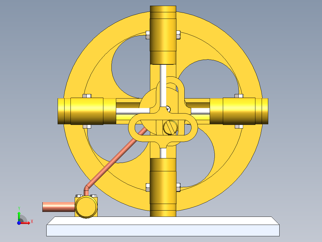 蒸汽机4-cylinder-scotch-yoke-steam-engine-模型格式为 sw前视图