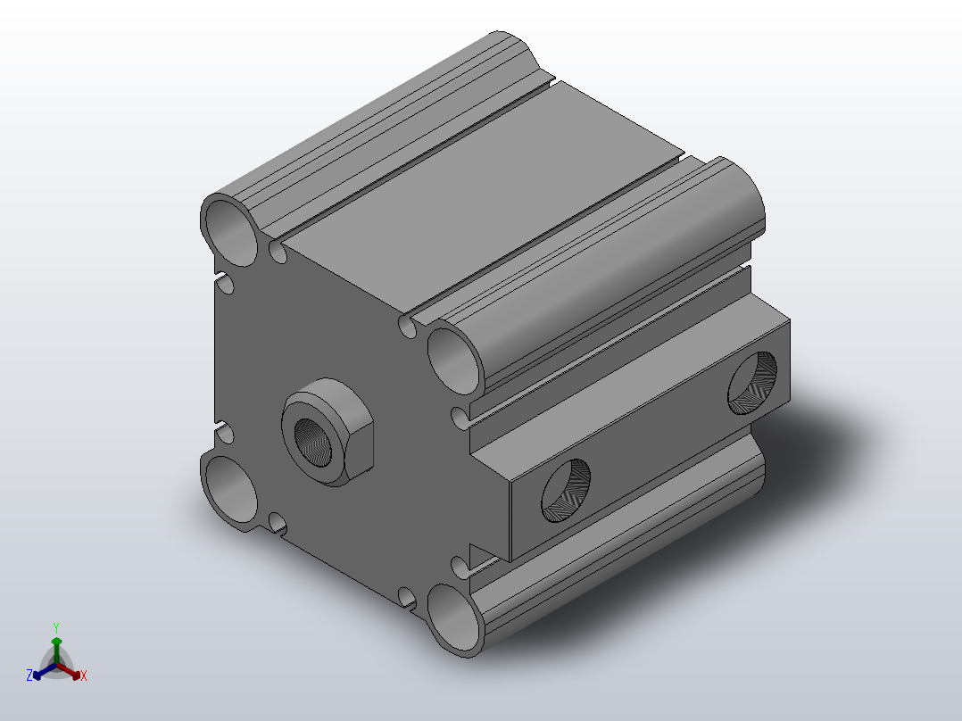 CQ2B-CDQ2B63-100紧凑型气缸[CQ2B63-40D]正等轴测图