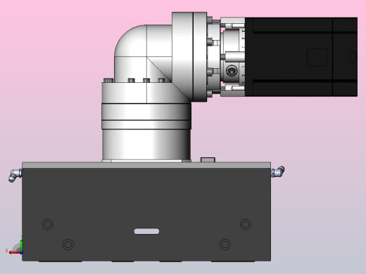 DMG220-RCR齿轮齿条模组直线滑台（电机右折）[DMG220-L20S500-DT750-A2D-RCR-P7]后视缩略图