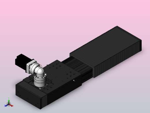 DMG220-RCR齿轮齿条模组直线滑台（电机右折）[DMG220-L20S500-DT750-A2D-RCR-P7]正等轴测缩略图