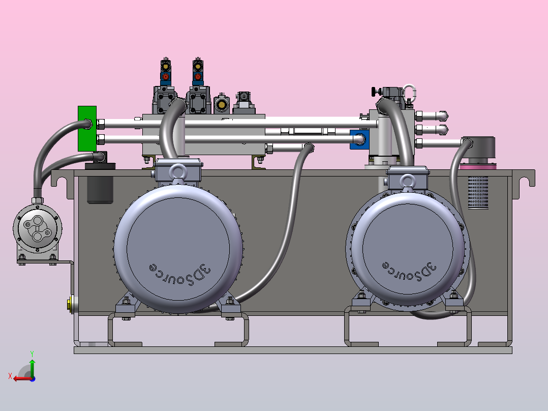1500T液压机液压系统（SW+CAD+说明书+开题+任务书）后视图