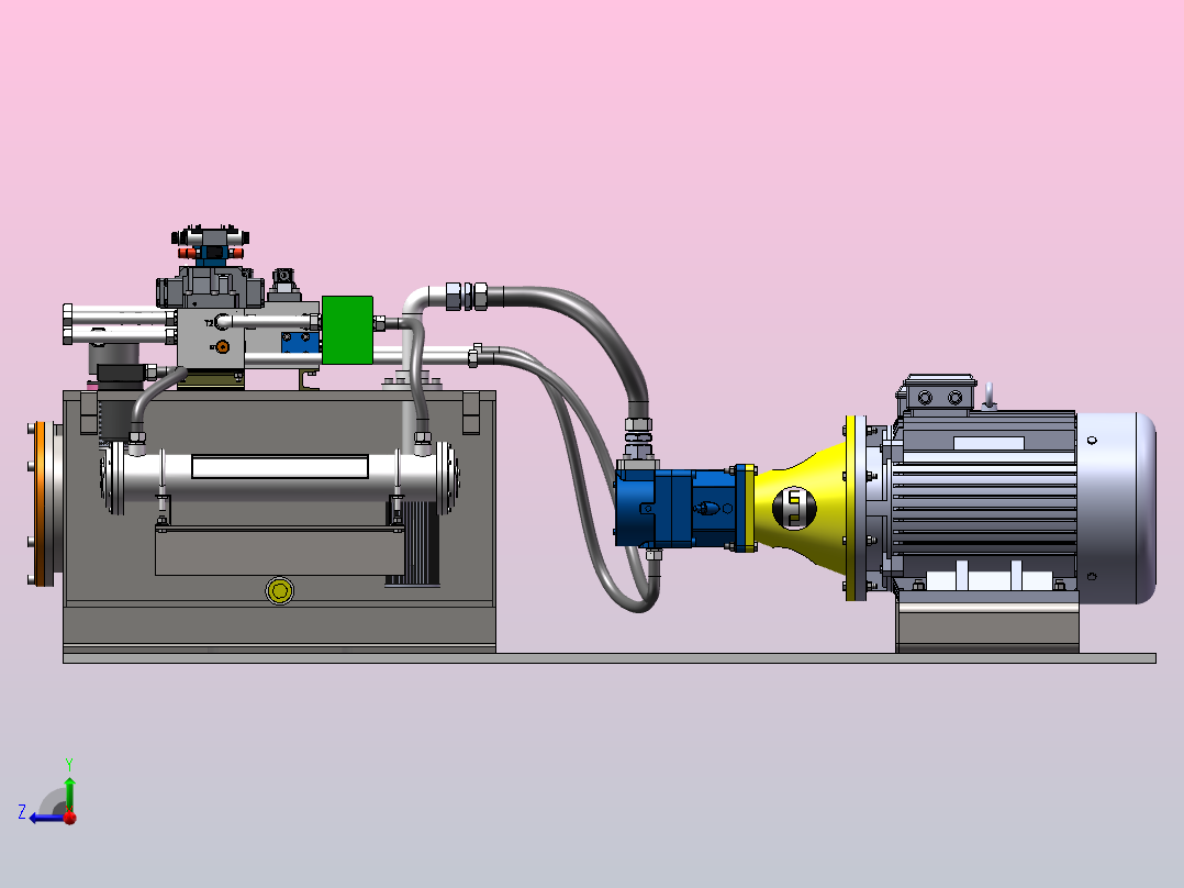 1500T液压机液压系统（SW+CAD+说明书+开题+任务书）右视图