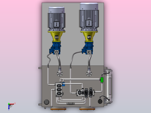 1500T液压机液压系统（SW+CAD+说明书+开题+任务书）俯视缩略图