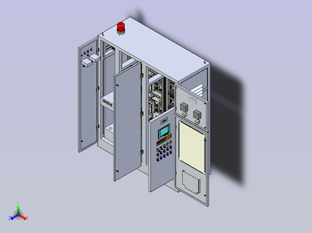 大型的户外机箱柜设计模型主视图