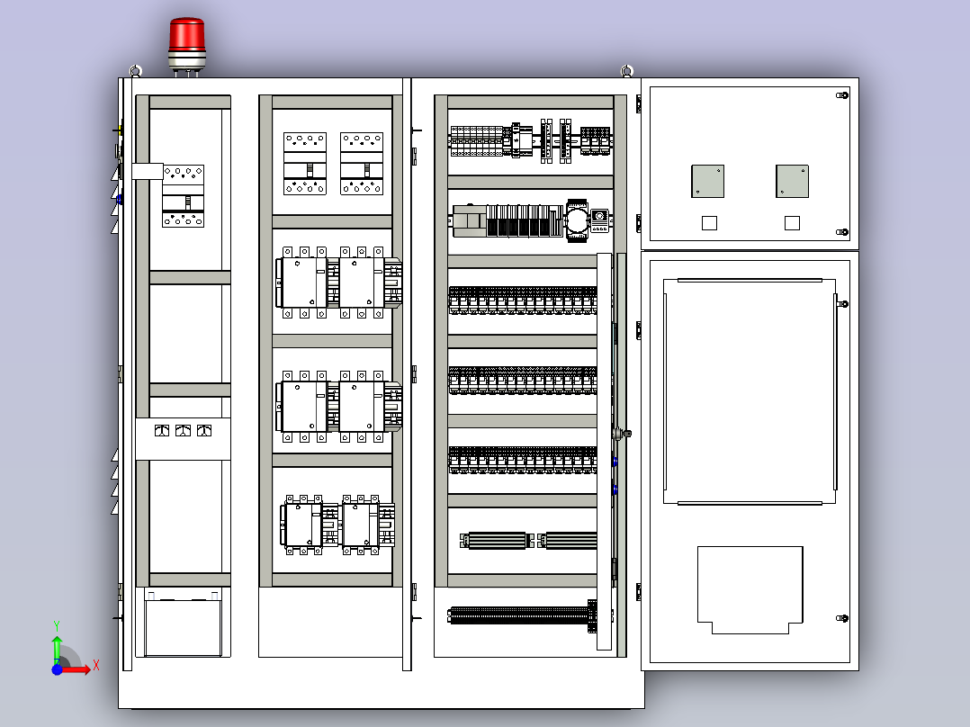 大型的户外机箱柜设计模型前视图
