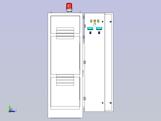 大型的户外机箱柜设计模型左视缩略图