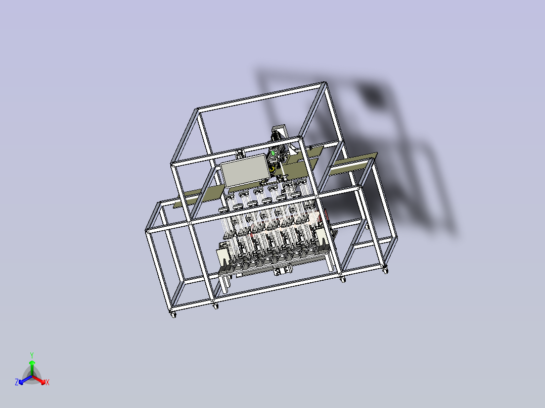 自动翘片压合机3D图纸主视图