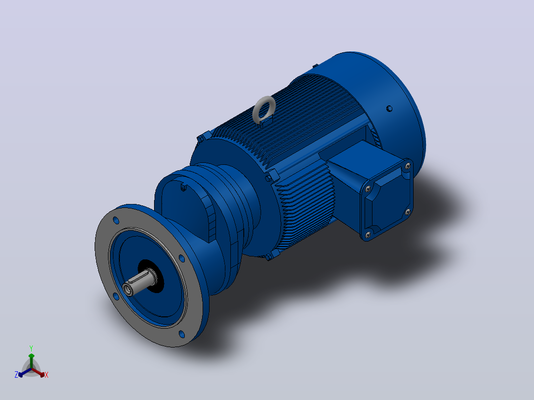 RXF67法兰轴伸式安装斜齿轮减速机RX67-Y4-4P-112M-M1-0°-Φ250主视图