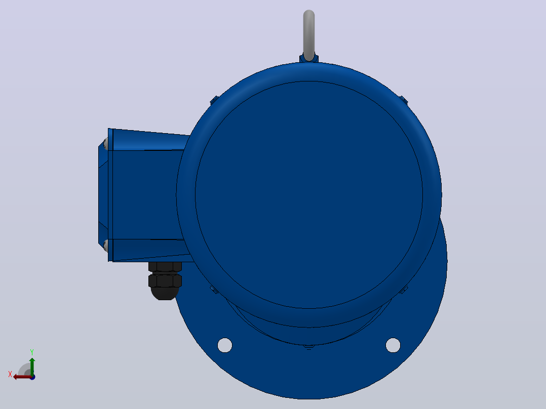 RXF67法兰轴伸式安装斜齿轮减速机RX67-Y4-4P-112M-M1-0°-Φ250后视图