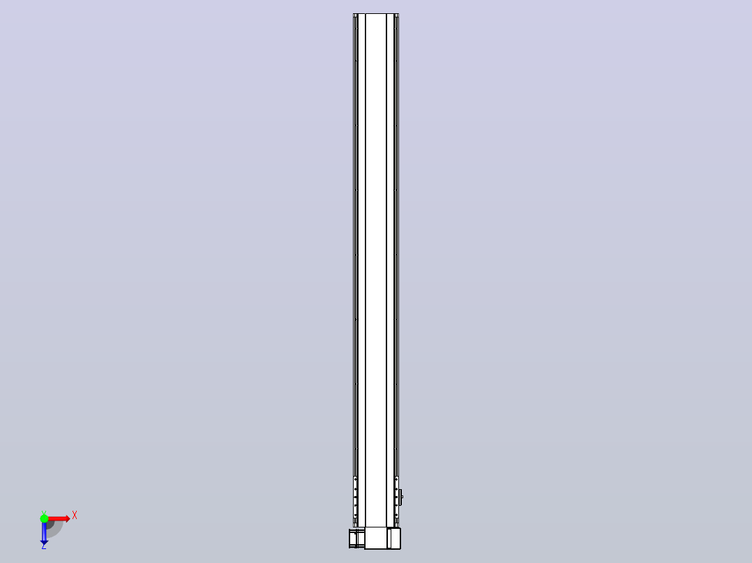皮带直线轴半封闭可选导轨TPA-HNB-140D-120-L1350-RP-C-P40-N3俯视图