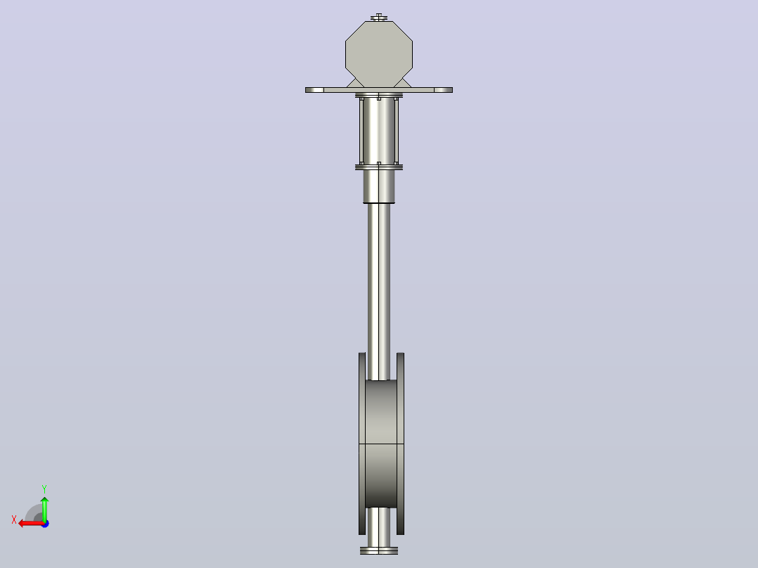Dt673H(F)-25C.P.R.V[DN100]蝶阀，阀，风阀后视图