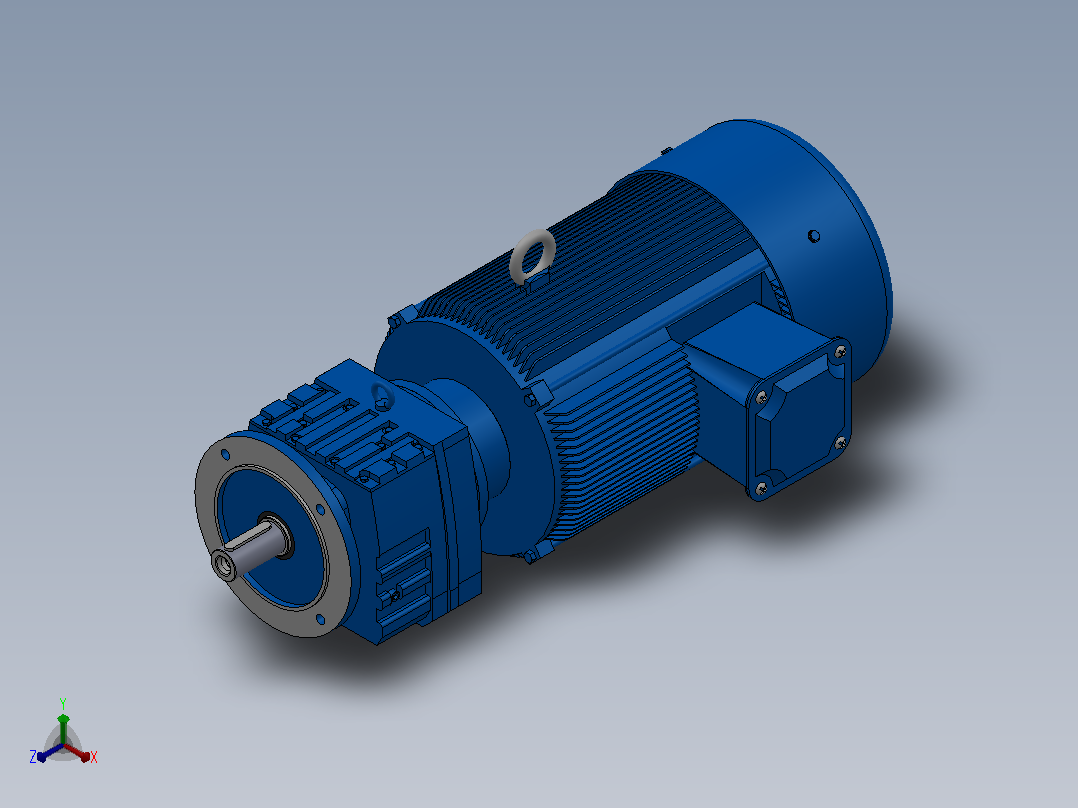 RF77法兰轴伸式安装斜齿轮减速机RF77-YVB11-4P-160M-M1-0°-Φ250正等轴测图