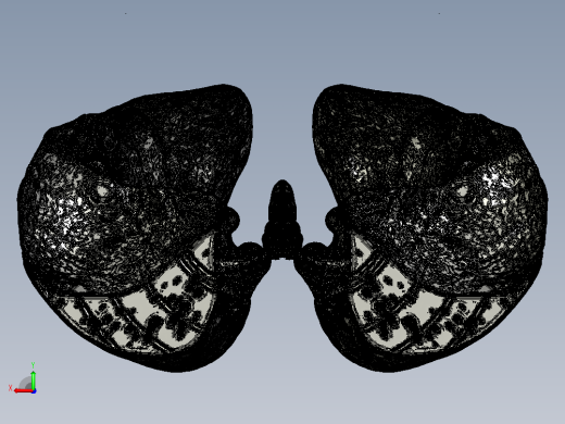 人类肺部的3D模型后视缩略图