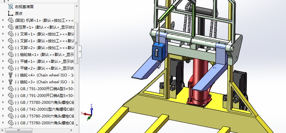两用堆高机三维SW+二维CAD