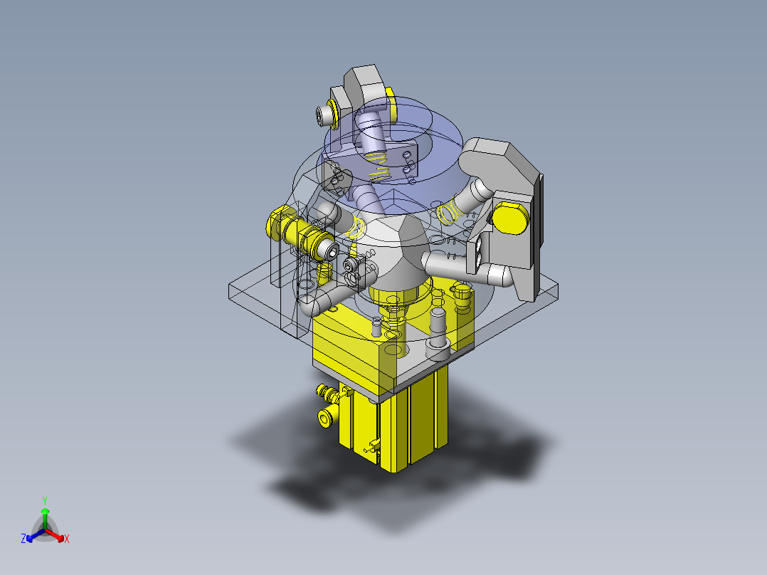 3爪夹头正等轴测图