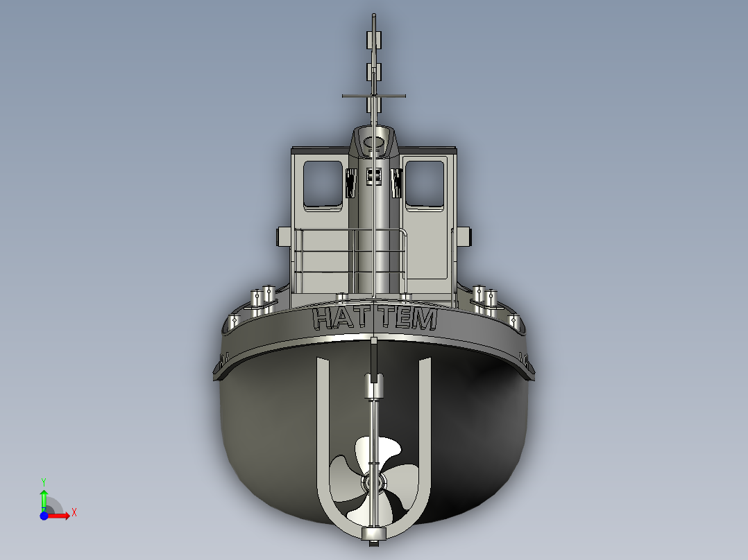 拖轮模型11前视图