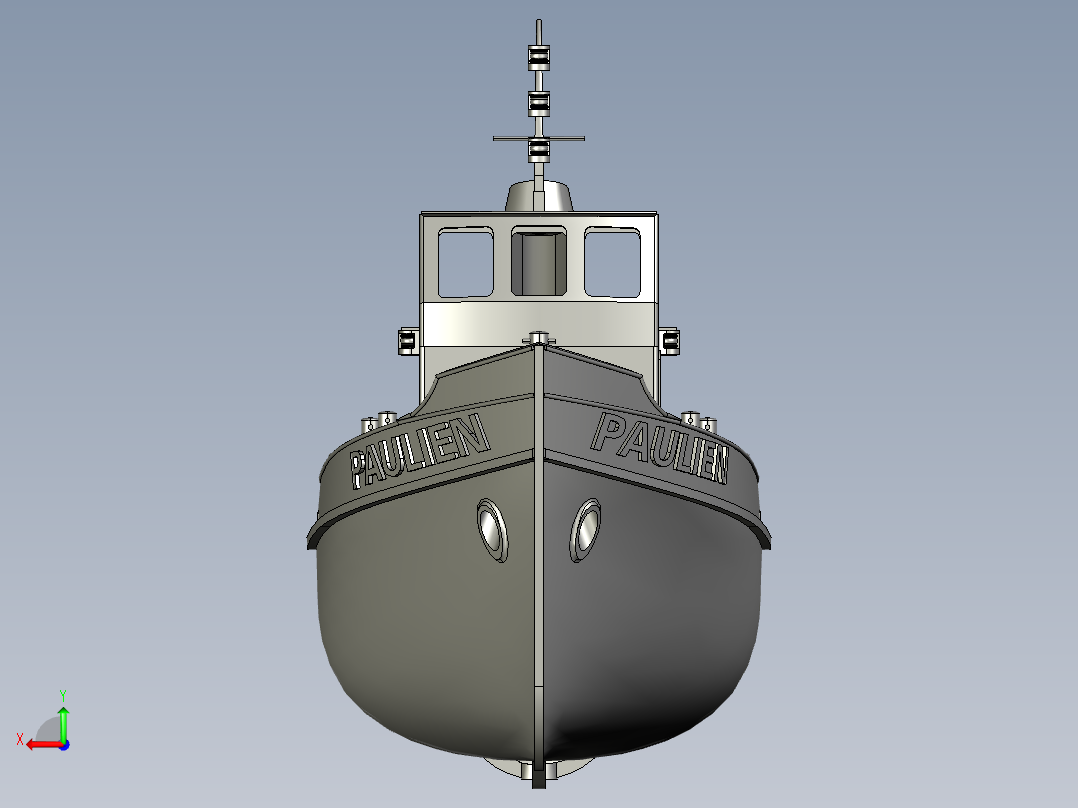 拖轮模型11后视图