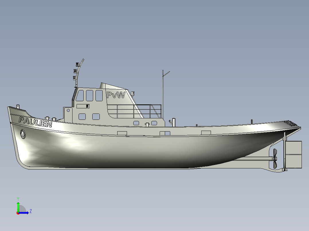 拖轮模型11左视图