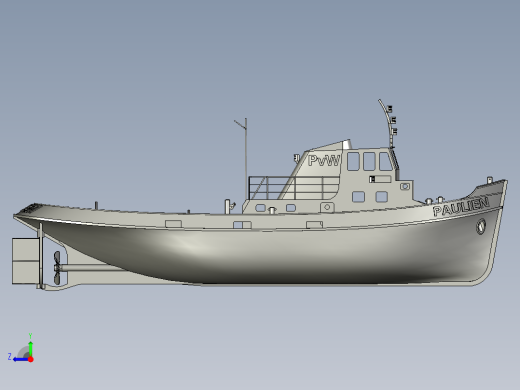 拖轮模型11右视缩略图
