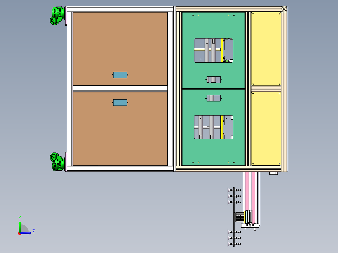 自动软包电芯极耳短路测试精切一体机sw17可编辑左视图
